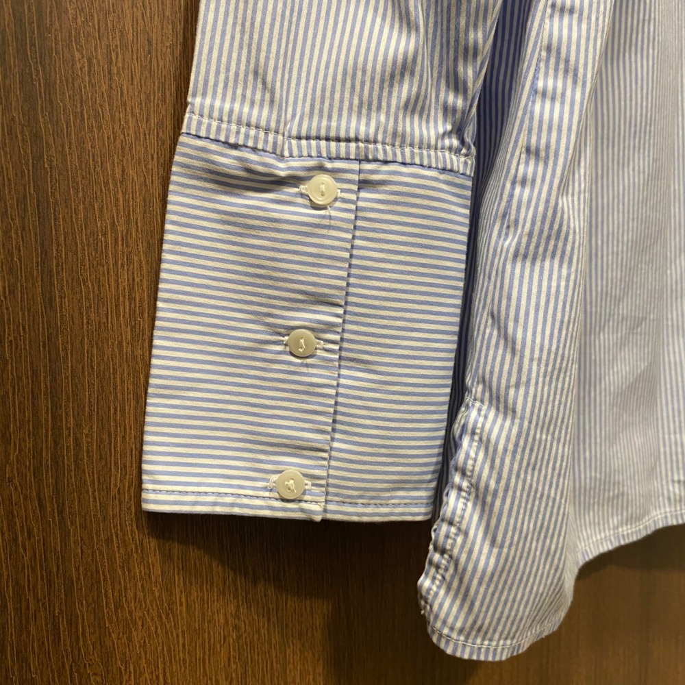 HALOGEN Striped Tie-Back Button-Up Shirt Sze Small Nordstrom Top Coastal Preppy - Picture 10 of 14